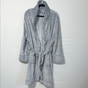 Women's Plush Gray Robe 2X-3X